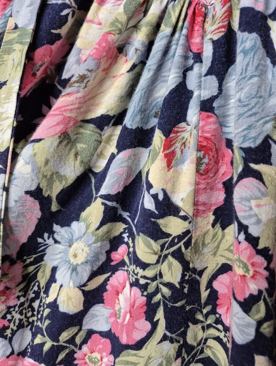 Vintage Les Modes Jolibel Floral Cottagecore Dress Romantic Prairie Tie Hearts - Picture 6 of 17